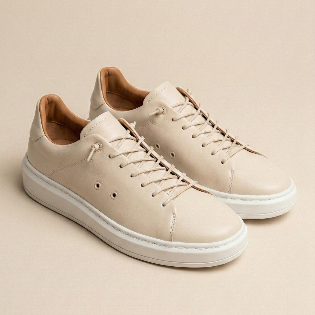 Sapatênis Masculino Couro Premium Areia