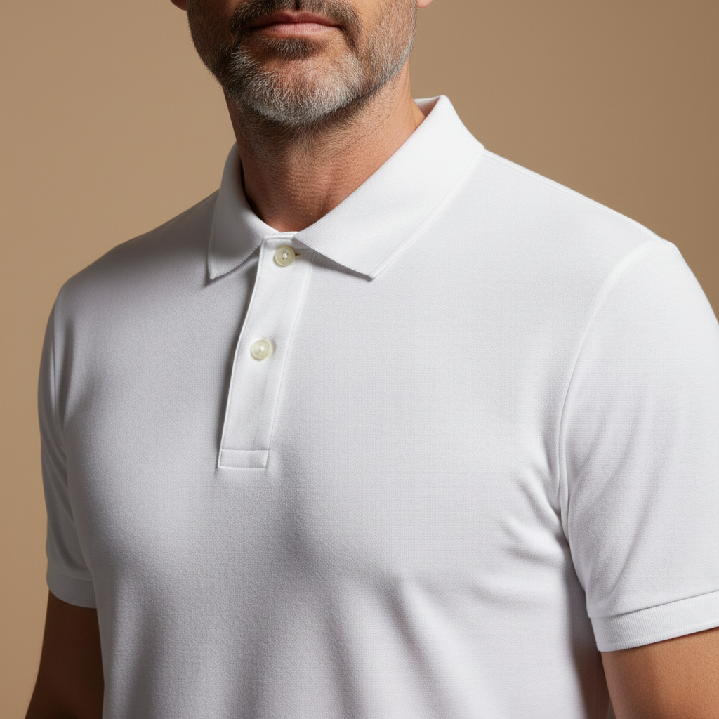Polo Masculina em Algodão Pima