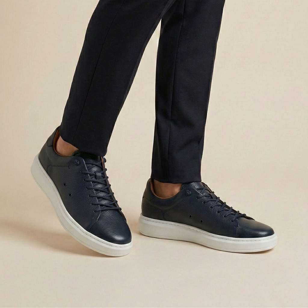 Sapatênis Masculino Couro Premium Marinho