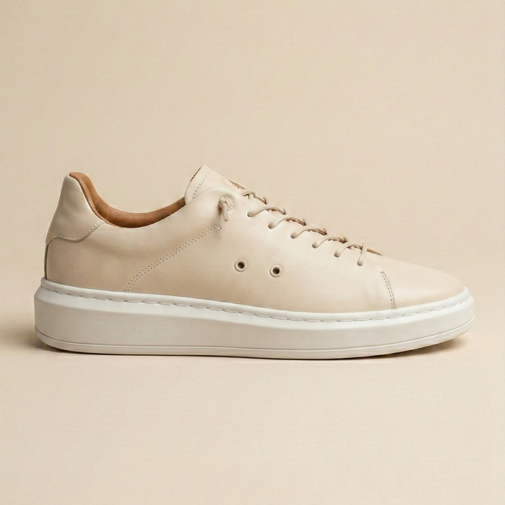 Sapatênis Masculino Couro Premium Areia