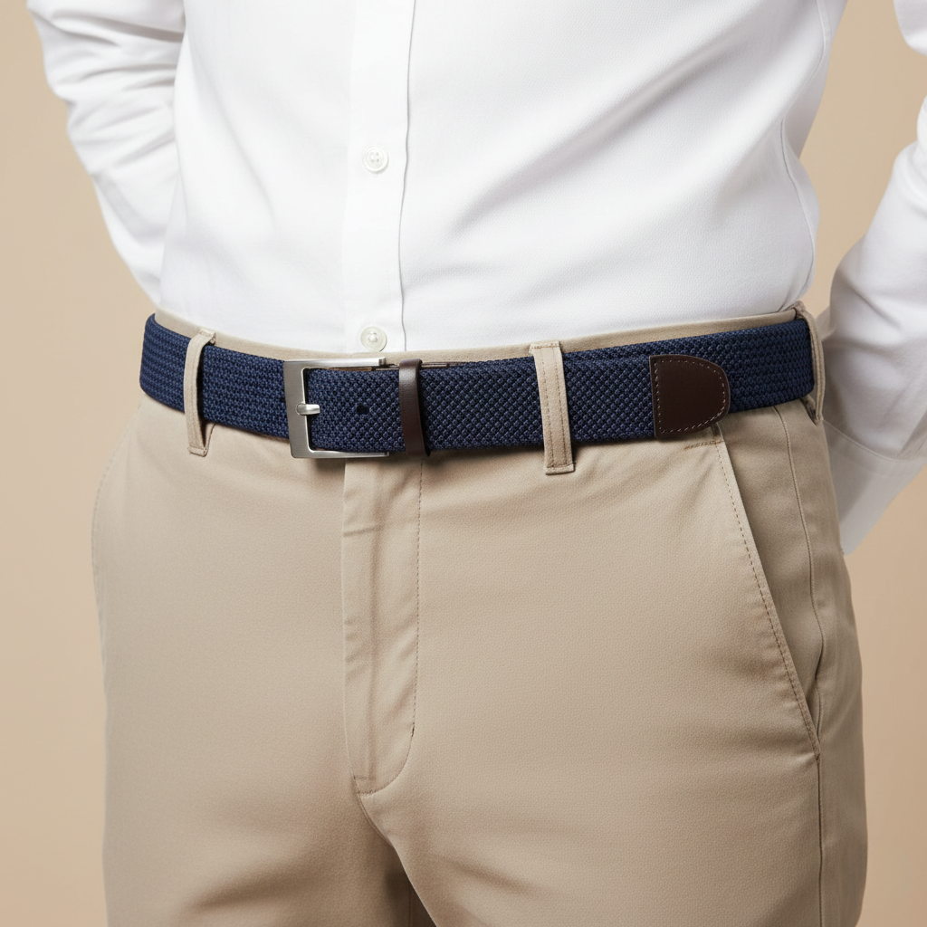 Cinto Masculino Couro com Elastano