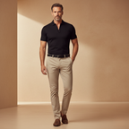 Polo Masculina Algodão Gola V