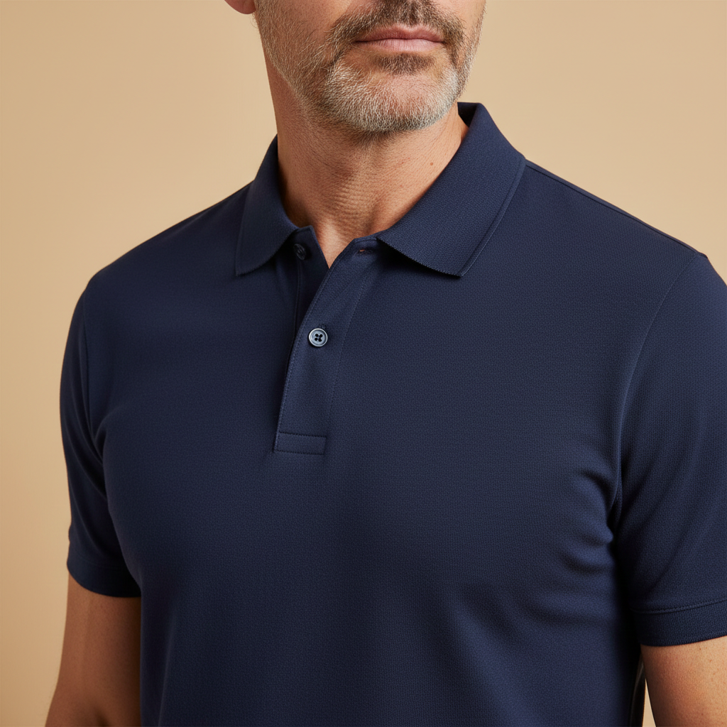 Polo Masculina em Algodão Pima