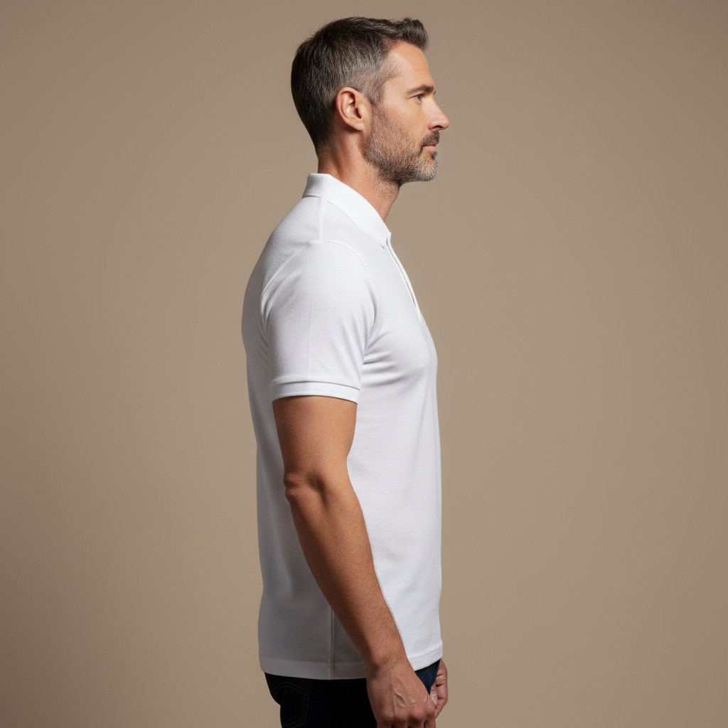 Polo Masculina em Algodão Pima