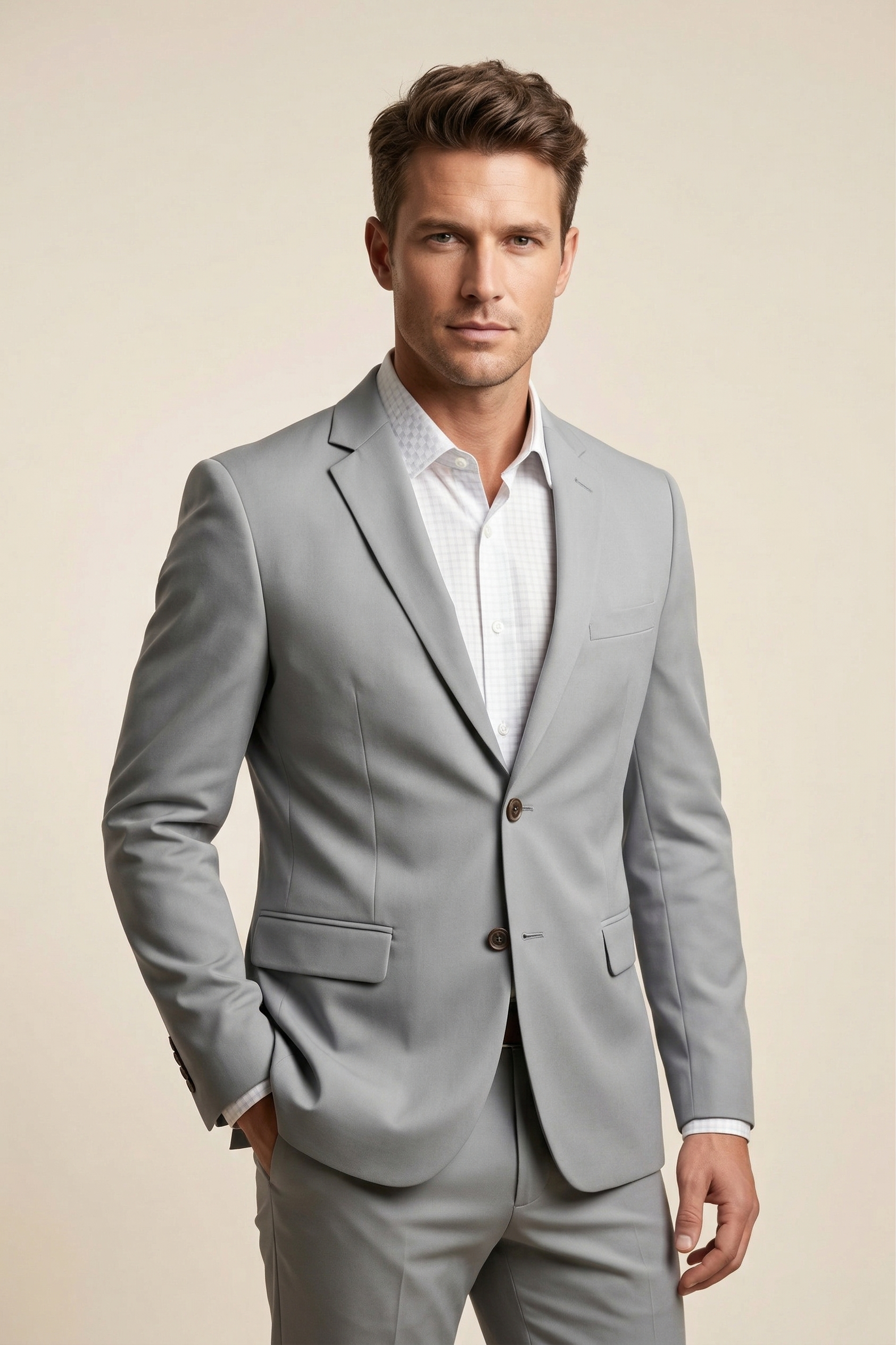 Costume Poliéster Cinza Claro