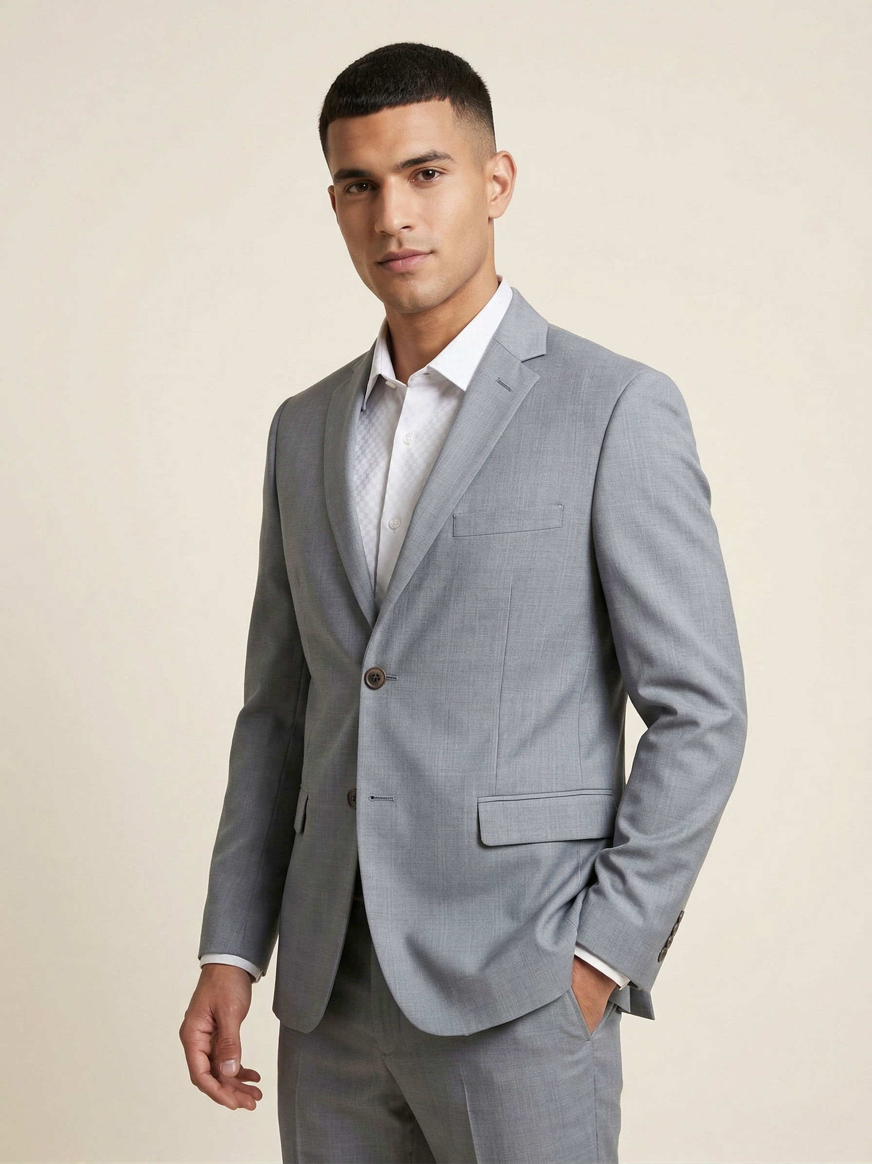 Costume Poliéster Cinza Quadrile