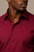 Camisa Social Algodão Vino Marsala