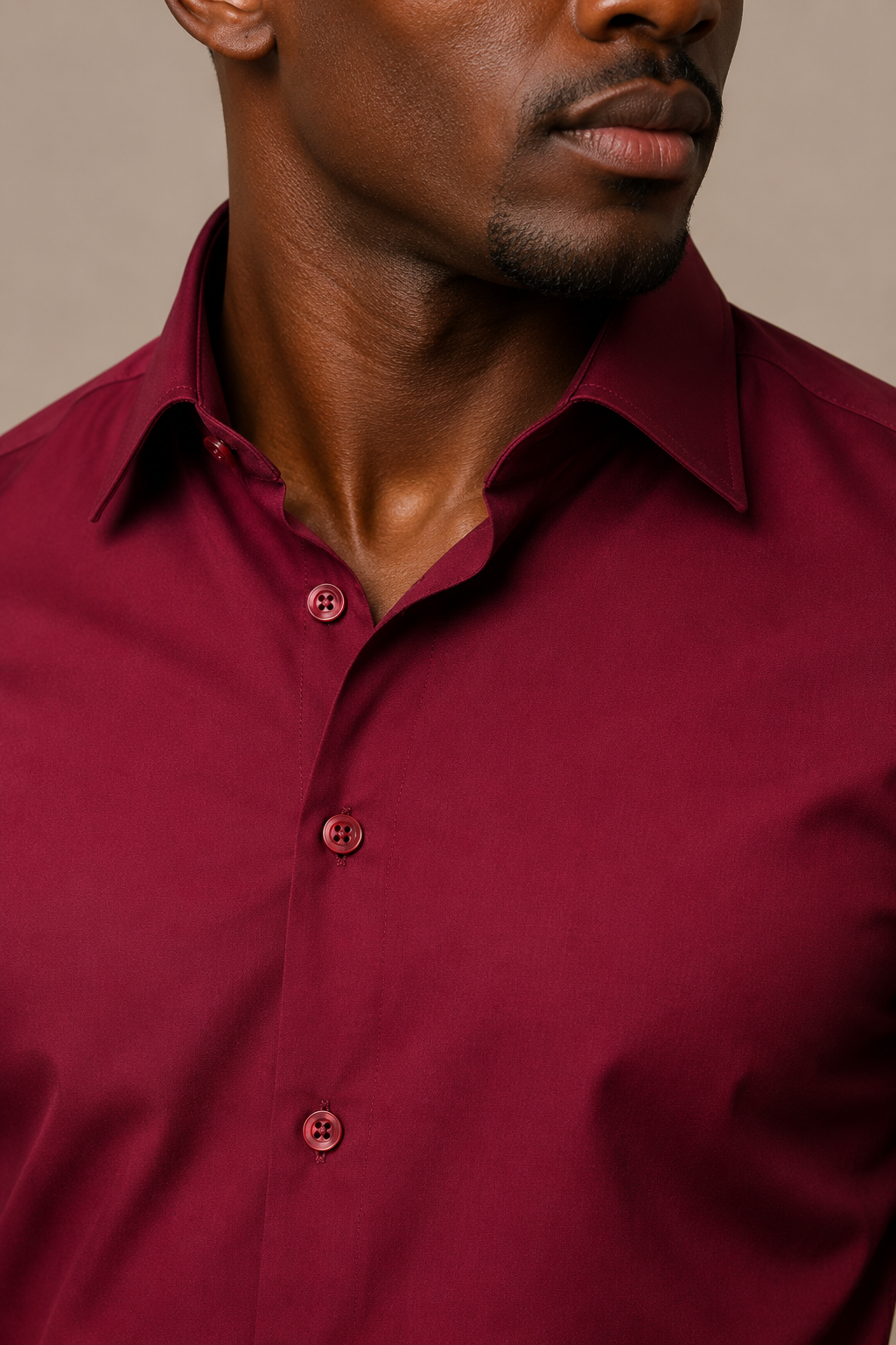 Camisa Social Algodão Vino Marsala