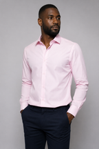Camisa Social Rosa Lisa