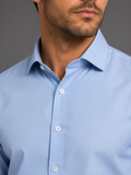 Camisa Social Fibra de Bambu Trabalhado Azul Claro