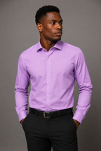 Camisa Social Trabalhada Lumen Lilás
