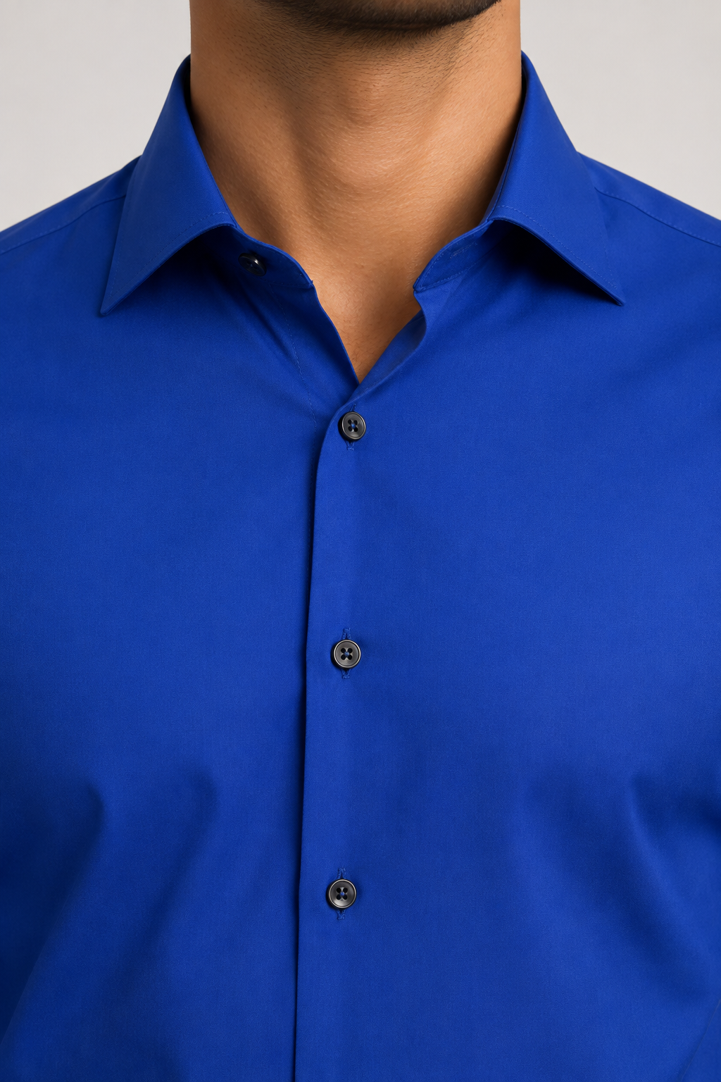 Camisa Social Algodão Lisa Azul Turquesa