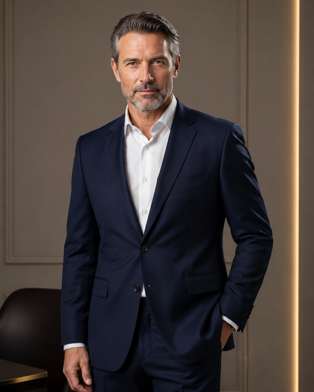 Costume Poliviscose Semi Slim Azul Noite Mountreux
