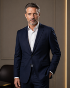 Costume Poliviscose Semi Slim Azul Noite Mountreux