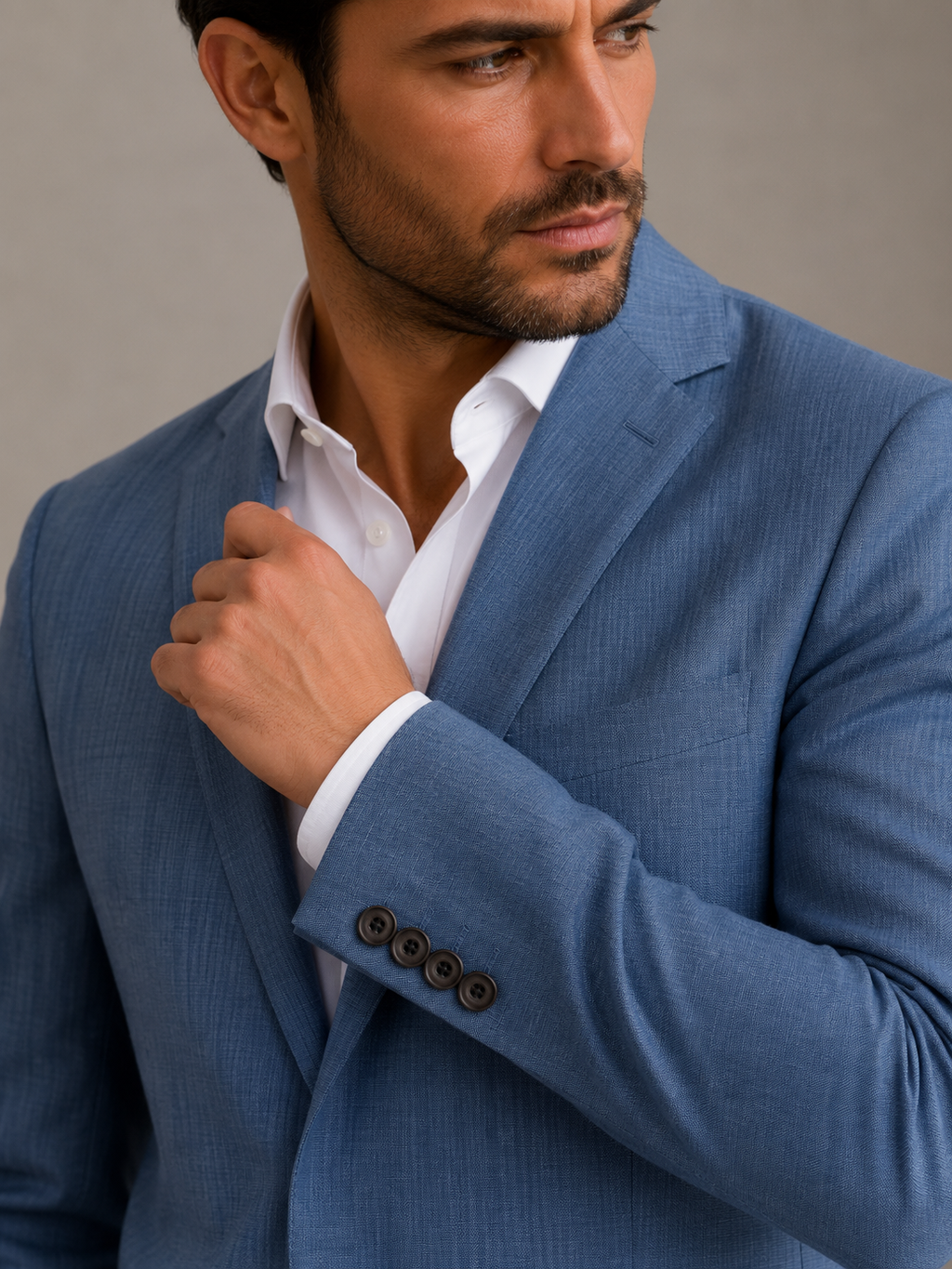 Costume Poliéster Melange Azul Serenity