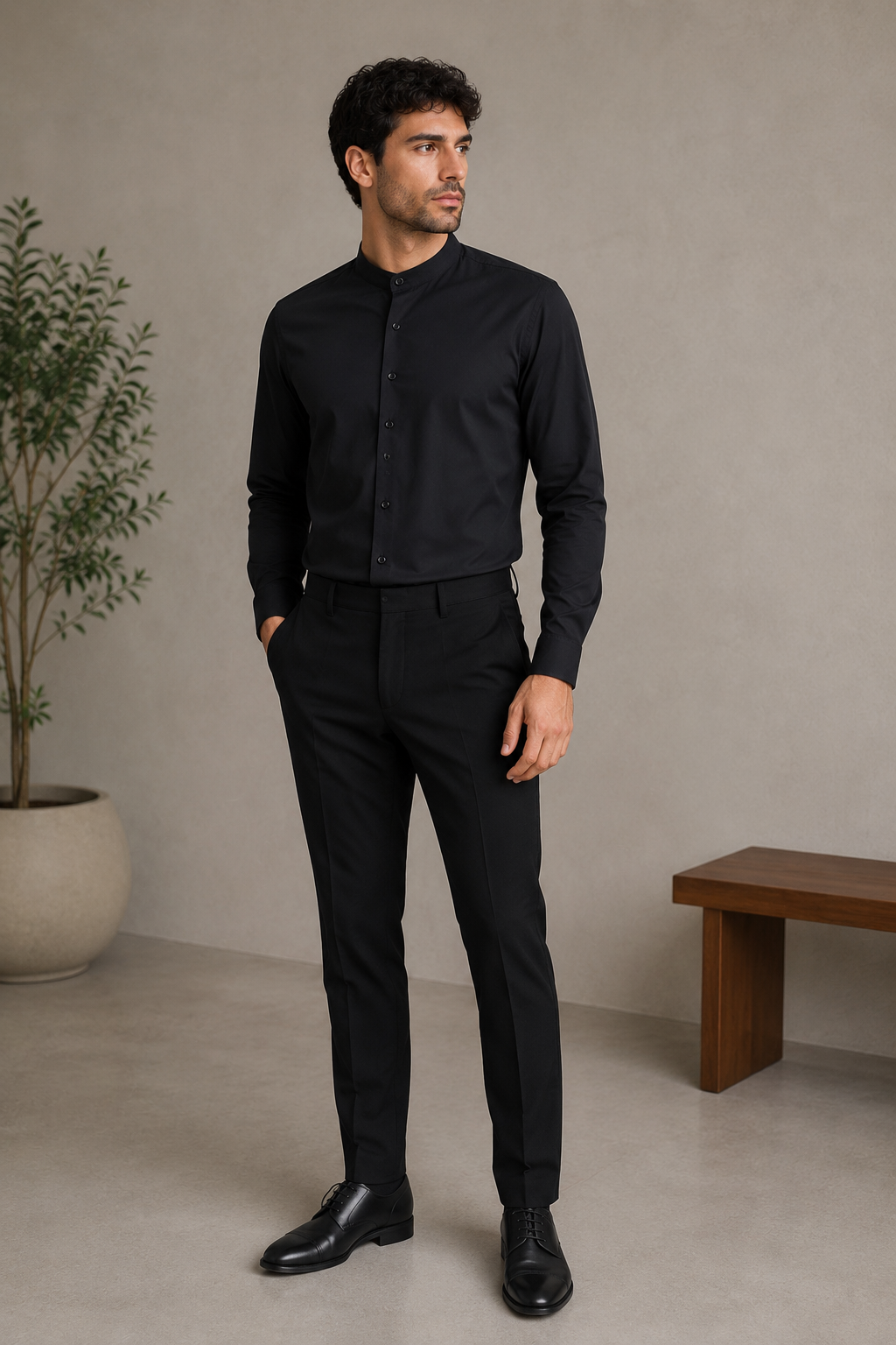 Camisa Masculina Gola de Padre