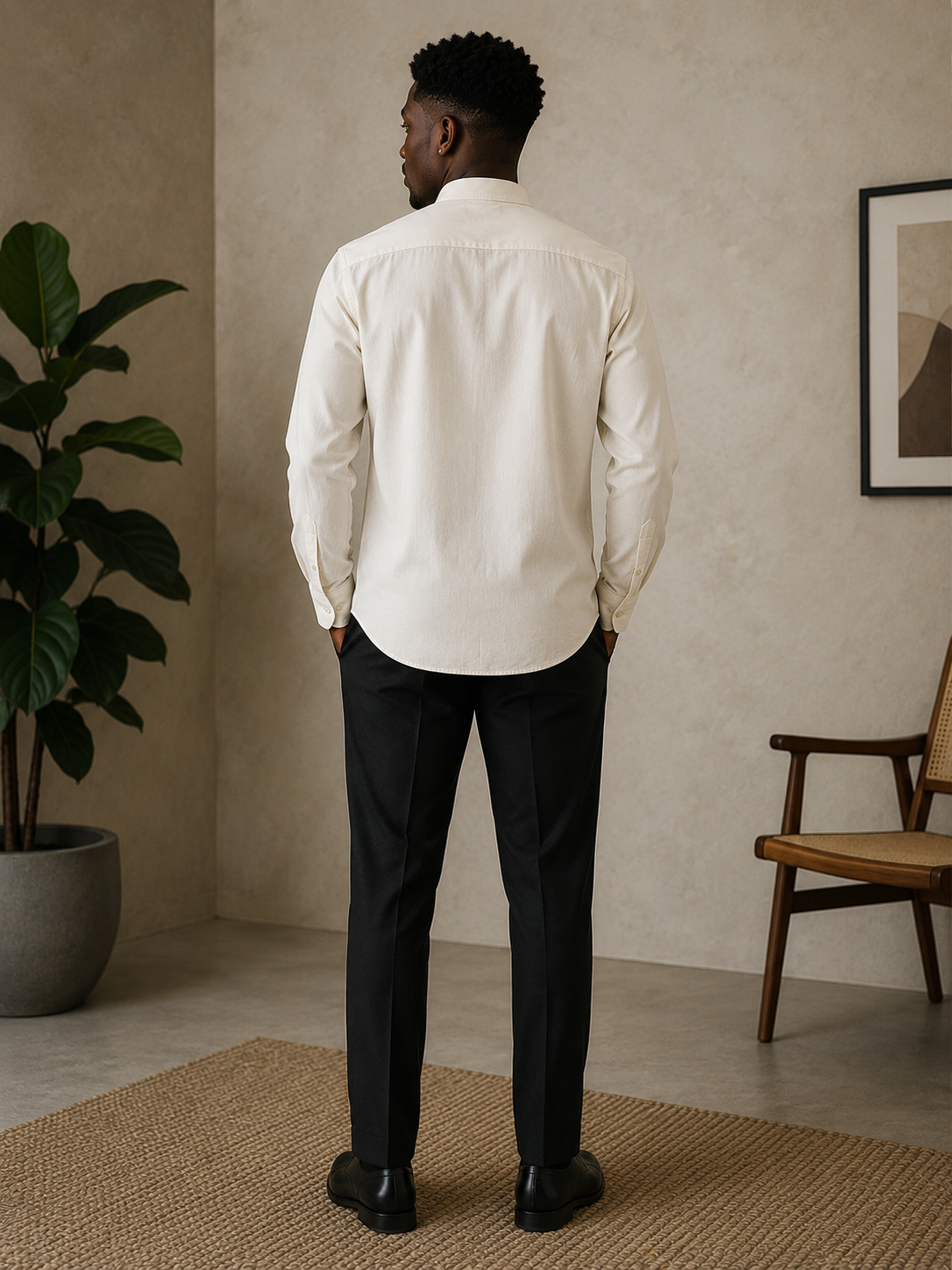 Camisa Masculina Gola de Padre
