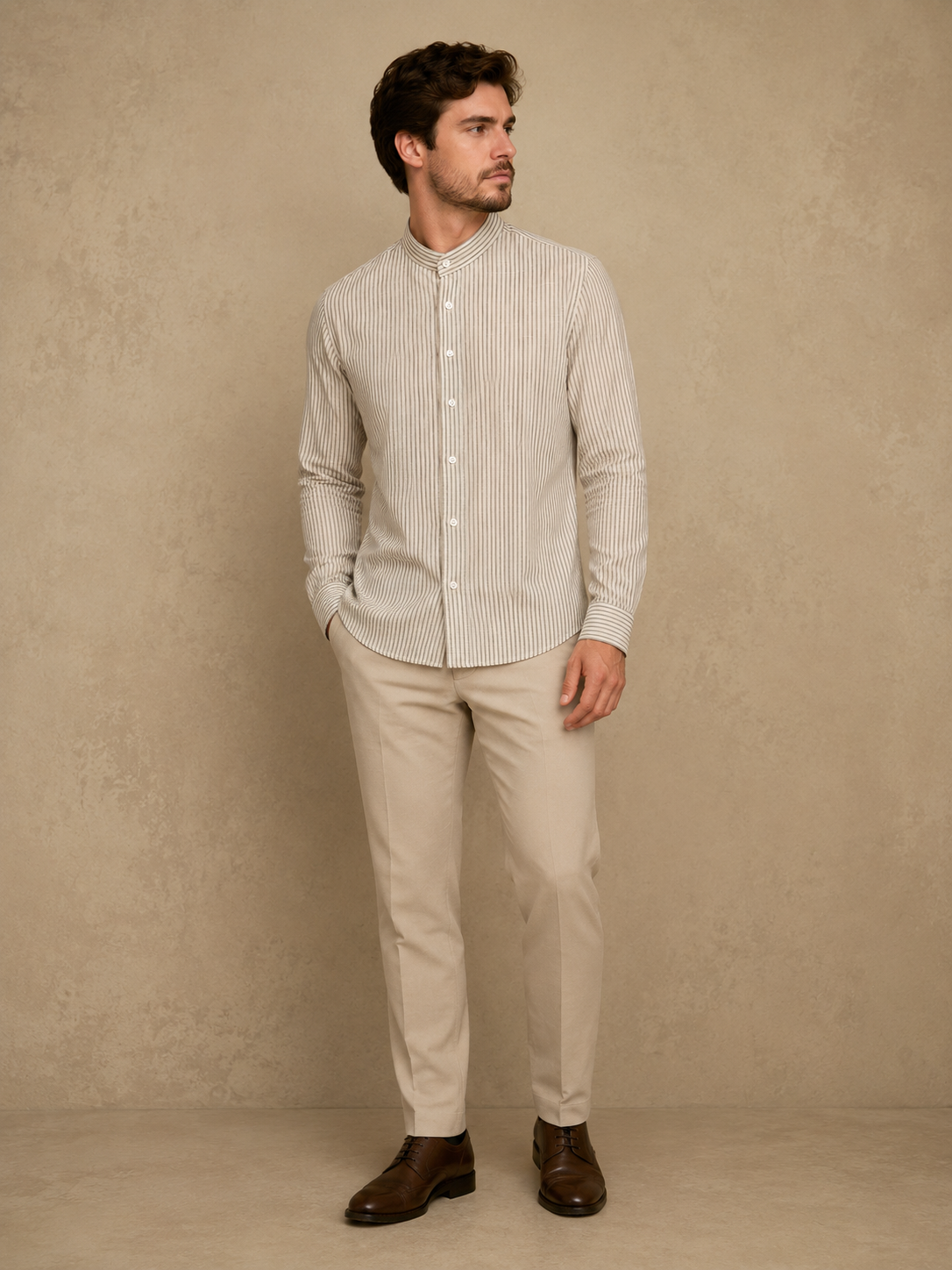 Camisa Masculina Gola de Padre