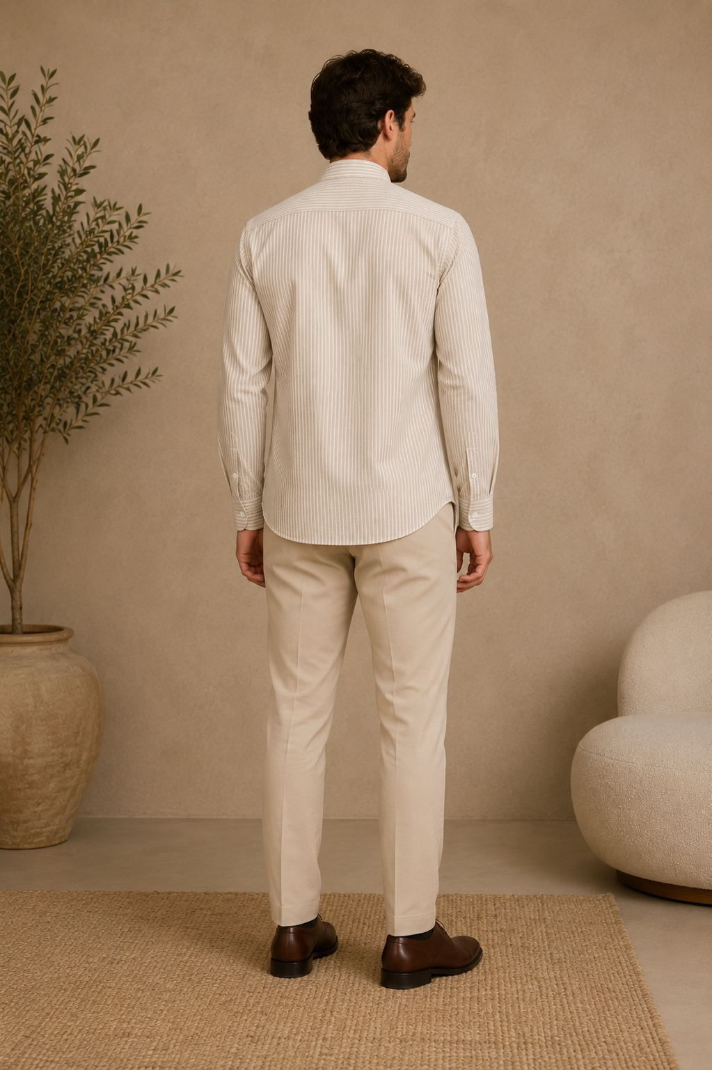 Camisa Masculina Gola de Padre