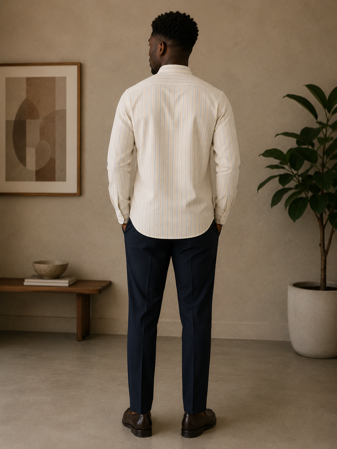 Camisa Masculina Gola de Padre