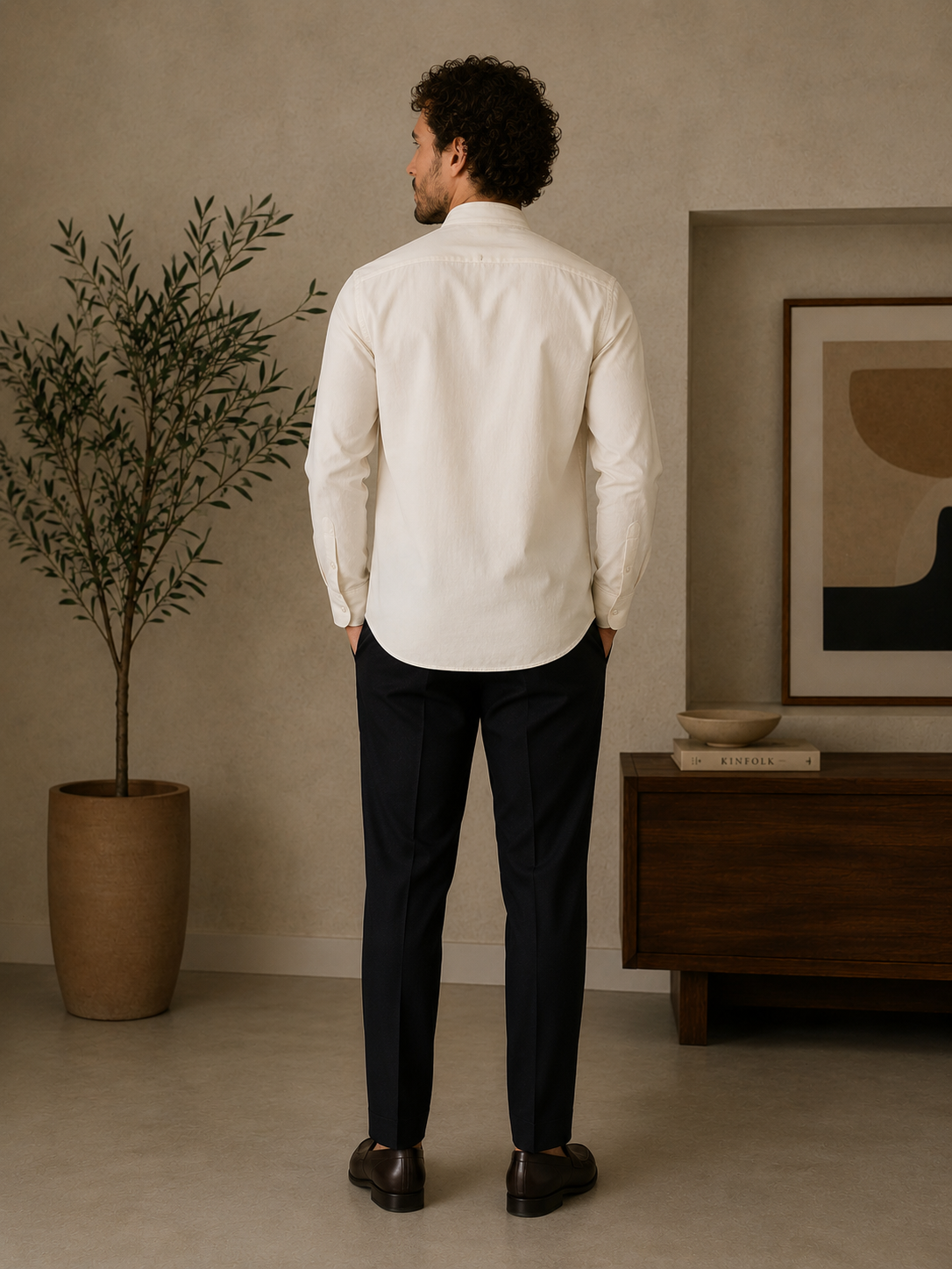 Camisa Masculina Gola de Padre