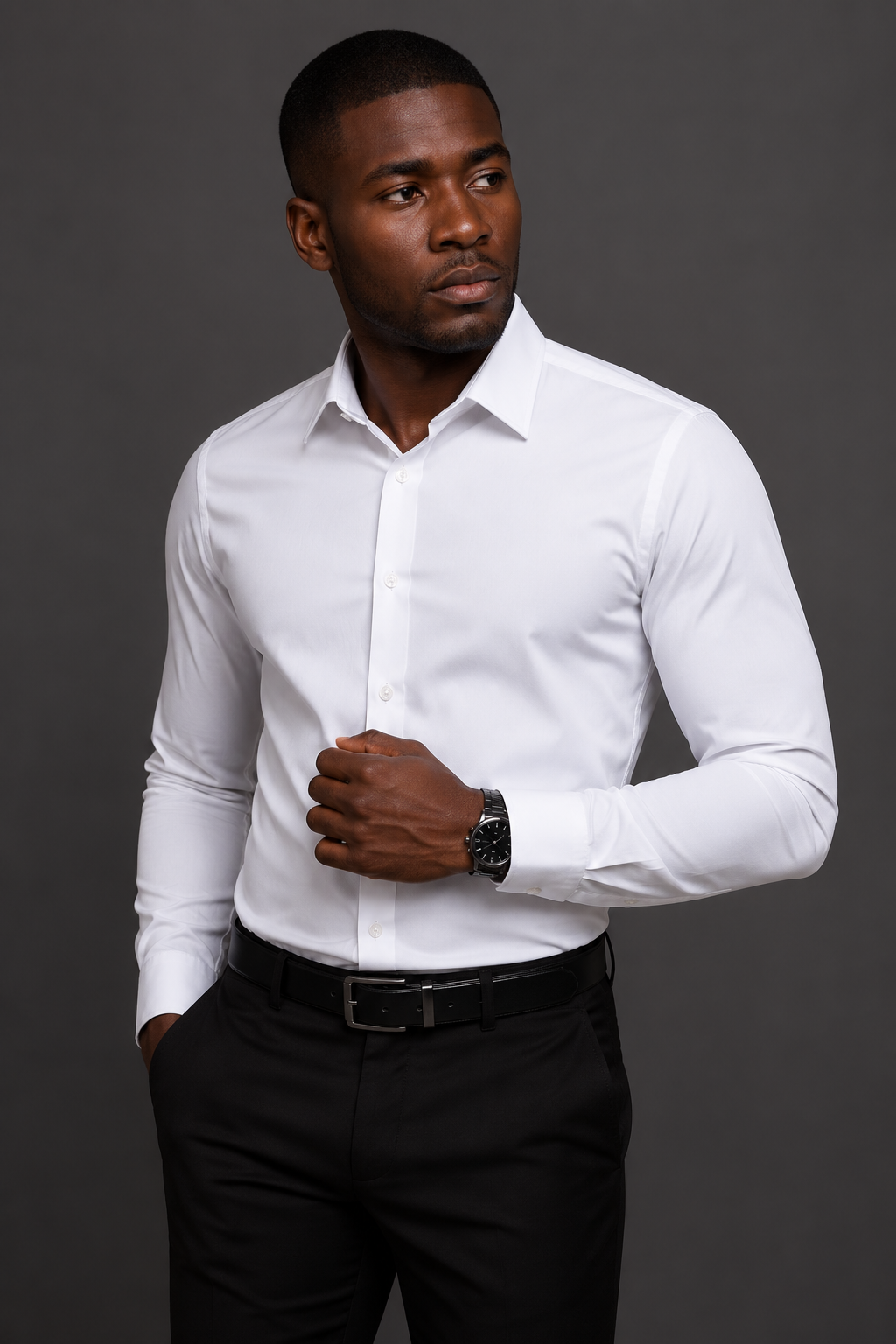 Camisa Social Masculina Poliamida Tech Slim