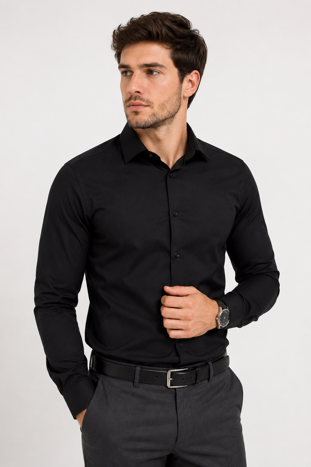Camisa Social Masculina Poliamida Tech Slim