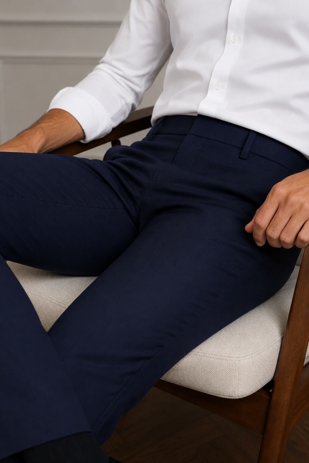 Calça Social Masculina Tradicional com Elastano