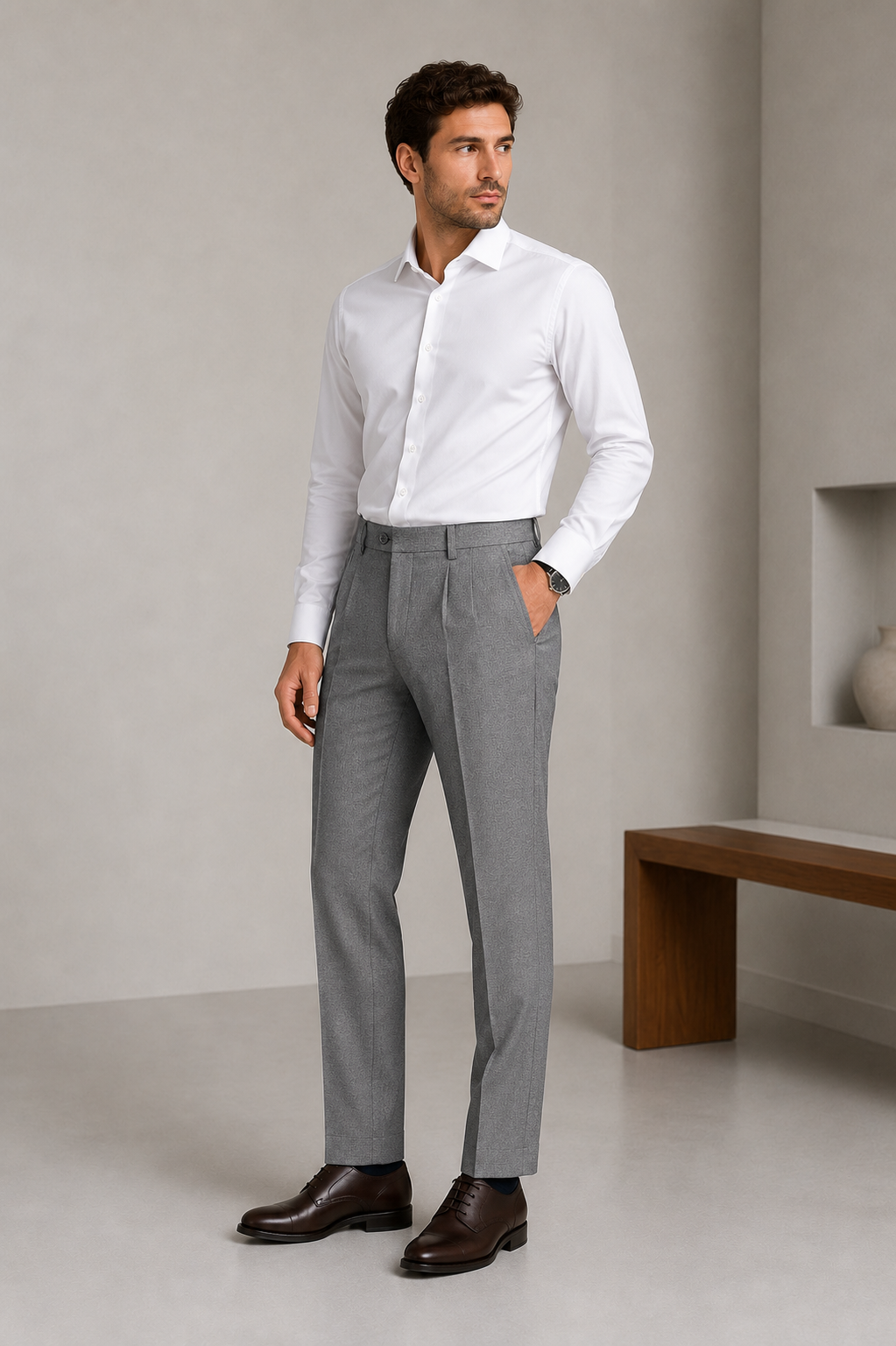 Calça Social Masculina Slim Magnetada com Elastano
