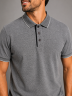Polo Masculina Algodão Piquet com Elastano