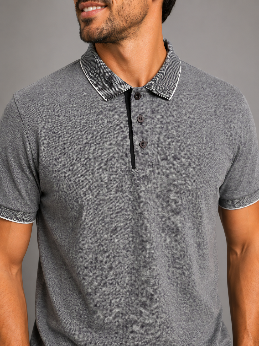 Polo Masculina Algodão Piquet com Elastano