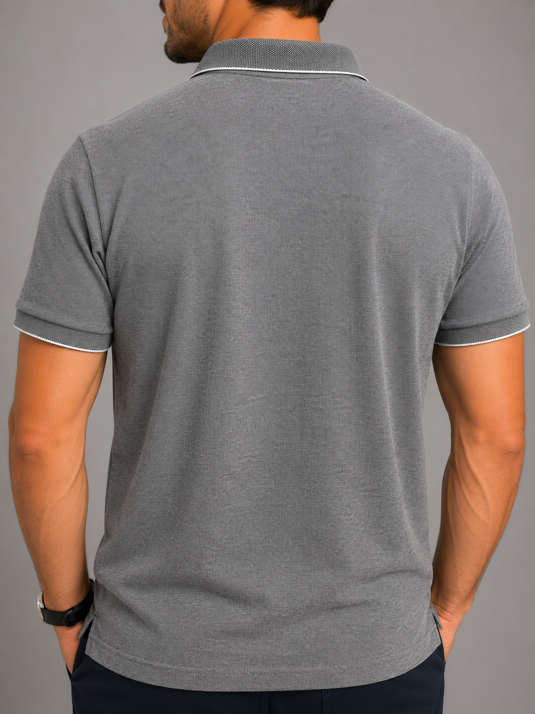 Polo Masculina Algodão Piquet com Elastano
