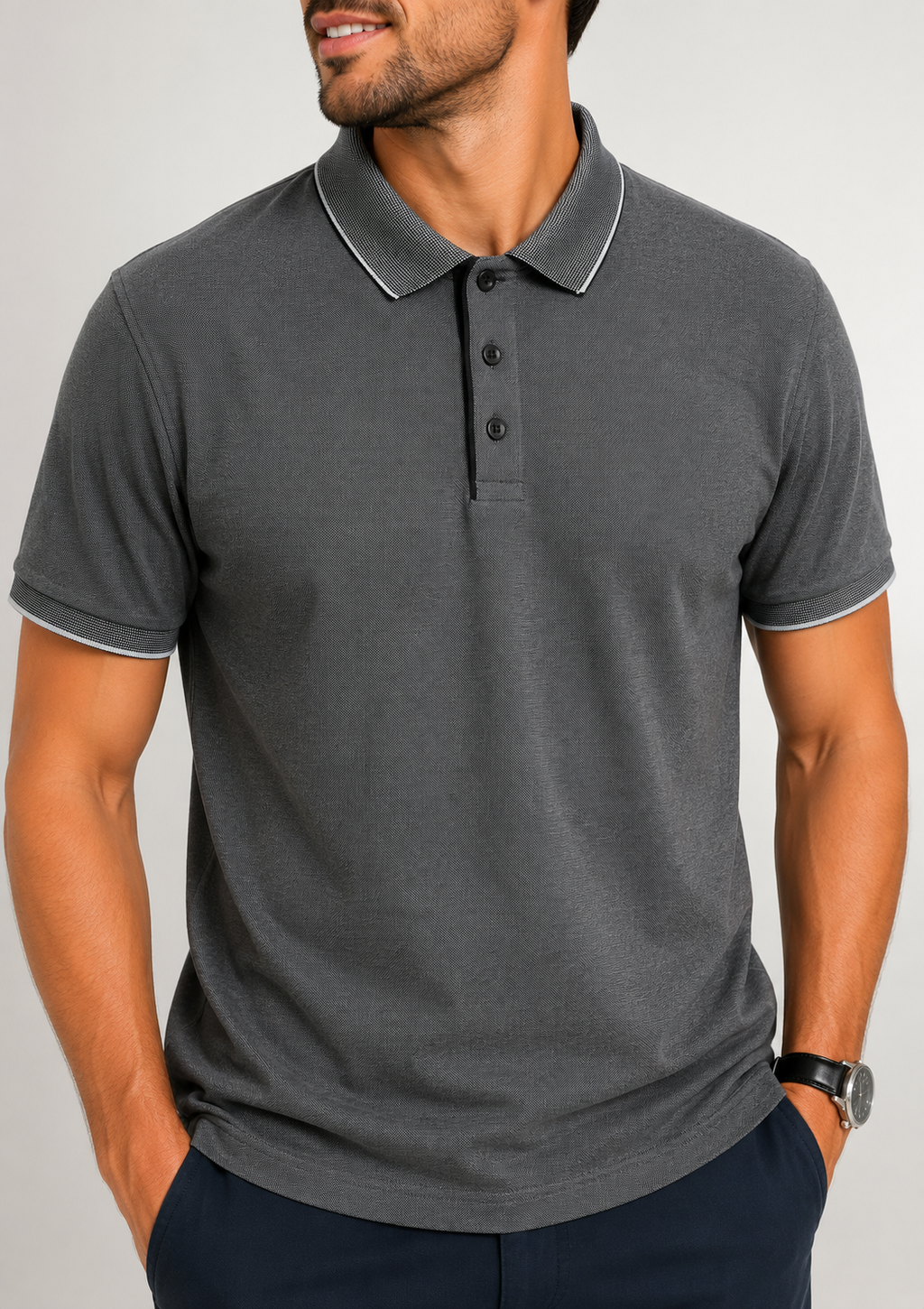Polo Masculina Algodão Piquet