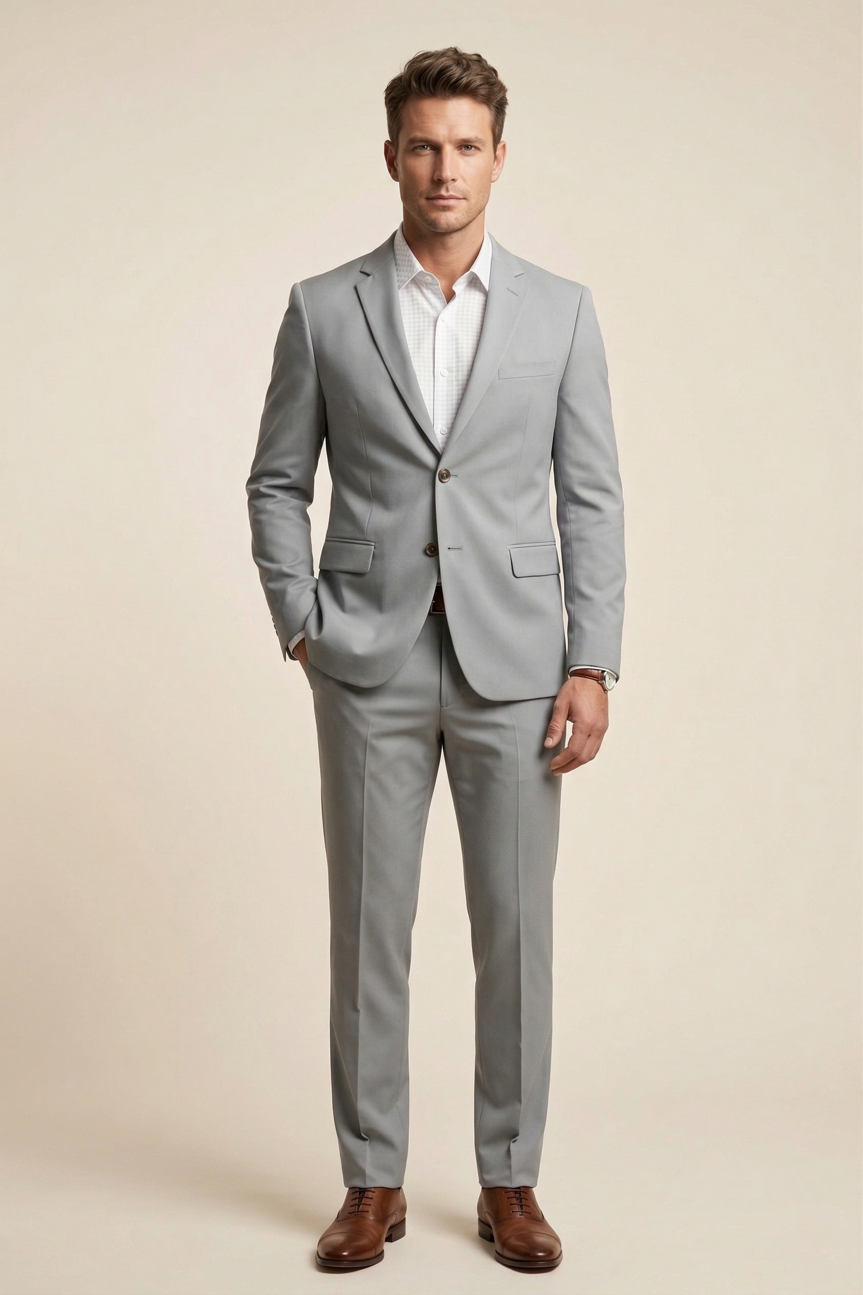 Costume Poliéster Cinza Claro