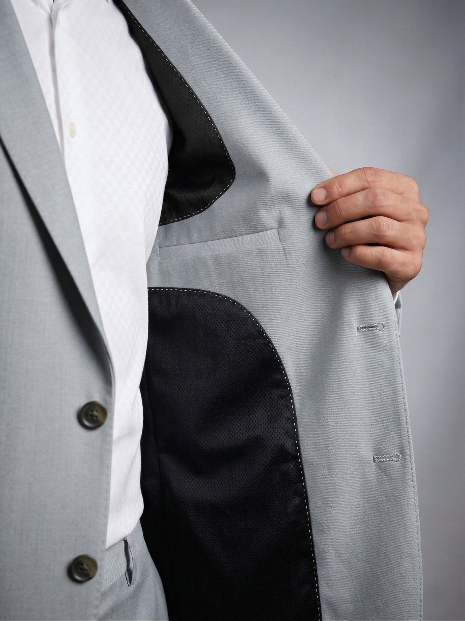 Costume Poliéster Cinza Claro