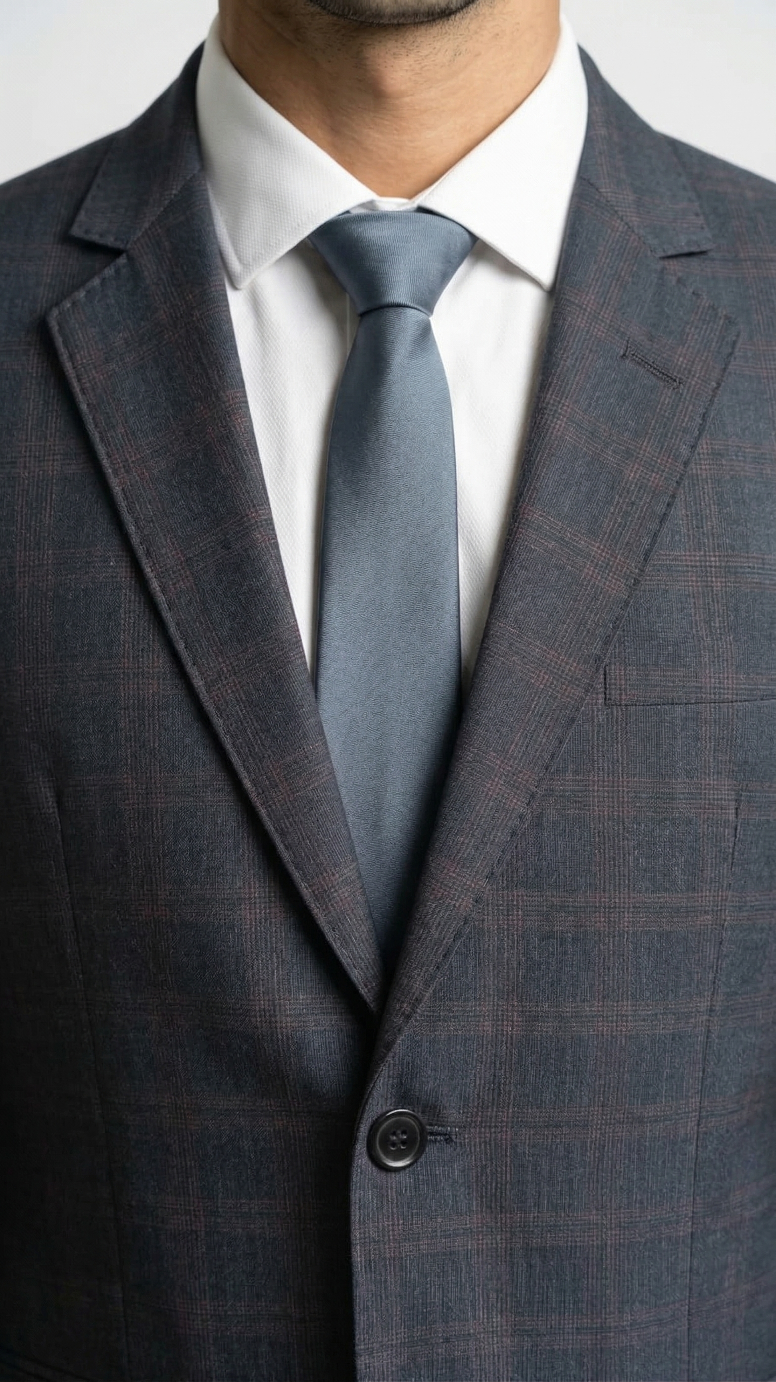 Costume Poliviscose Príncipe de Gales Cinza Escuro