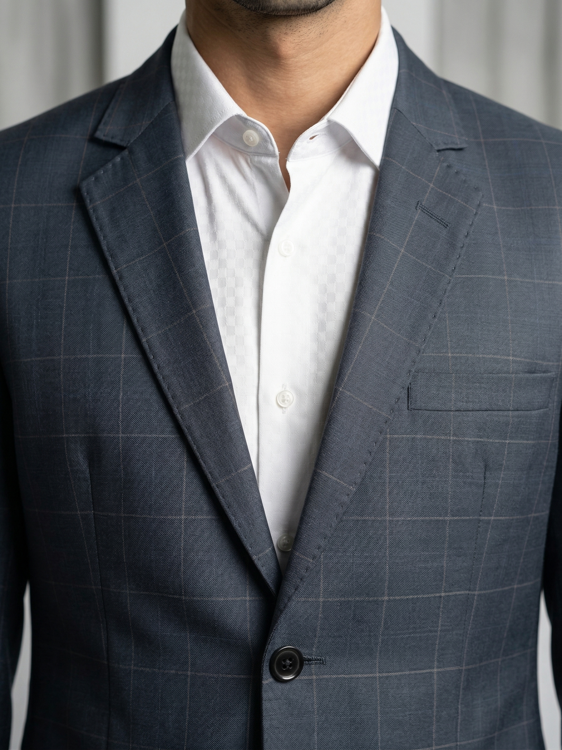 Costume Poliviscose Cinza Quadrile