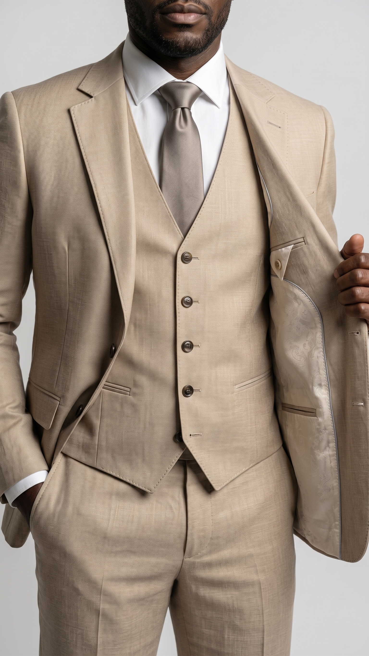 Terno Poliviscose Bege Riviera