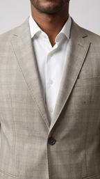 Costume Poliviscose Príncipe de Gales Bege