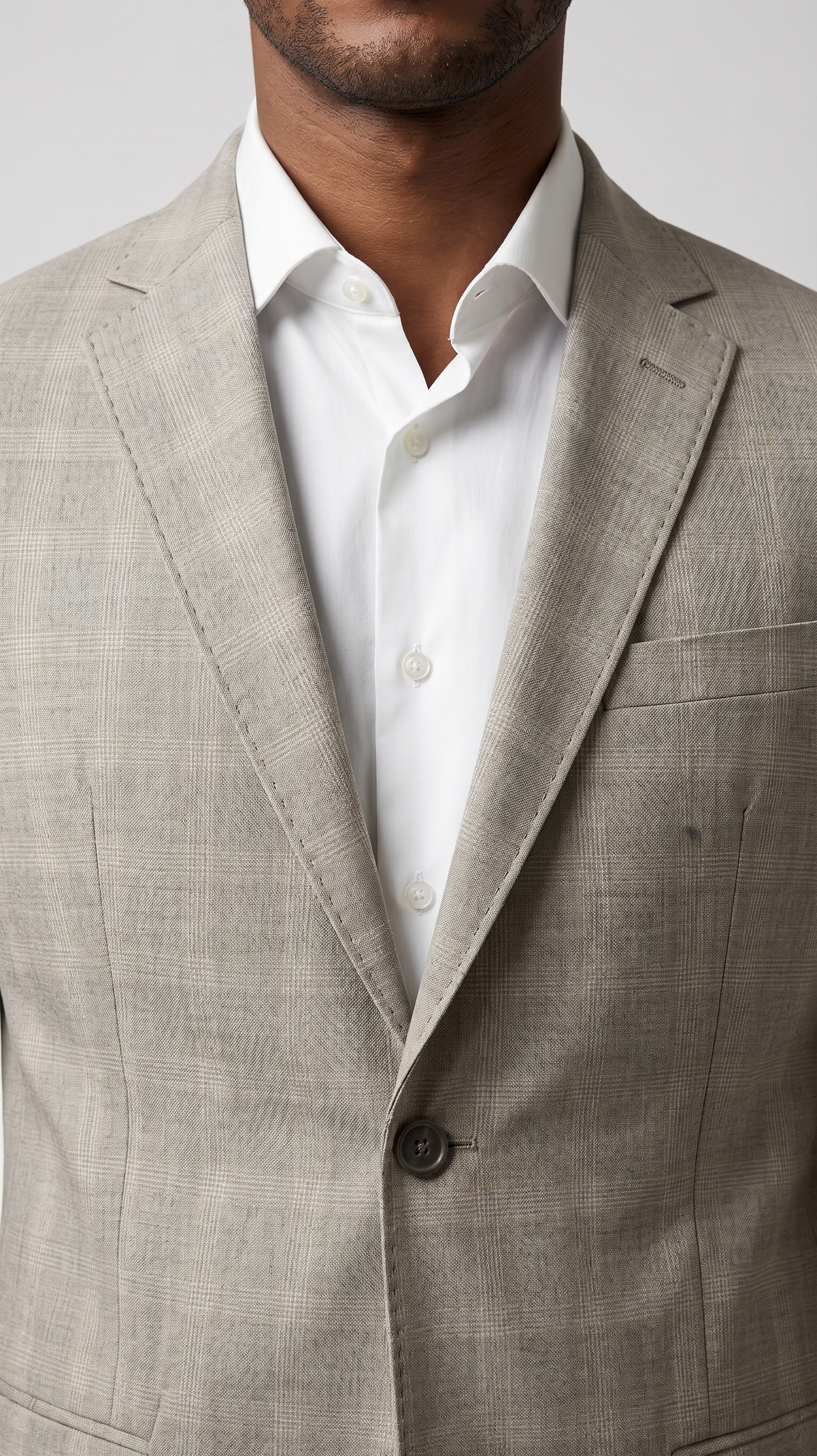 Costume Poliviscose Príncipe de Gales Bege