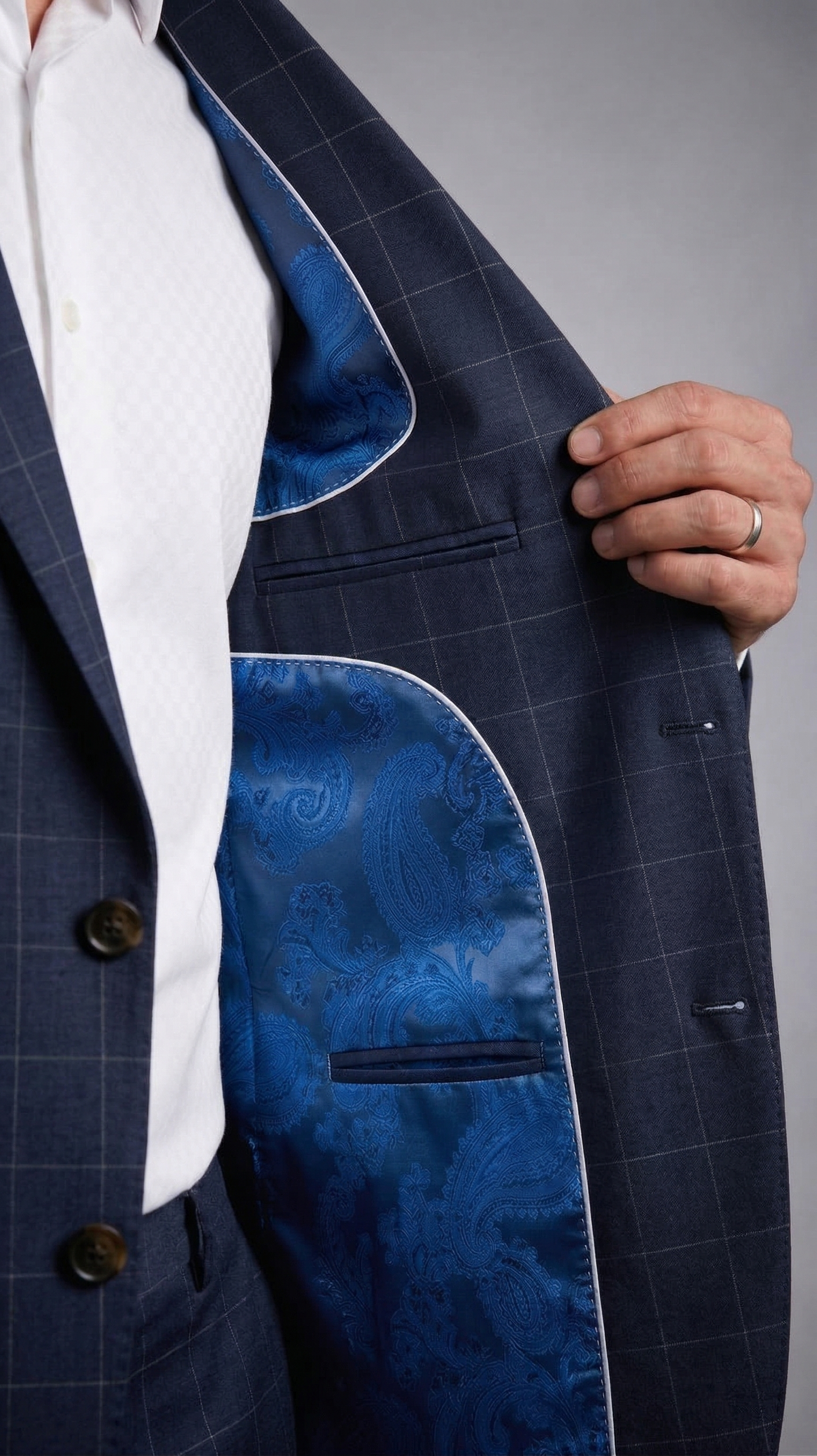 Costume Poliviscose Azul Noite Quadrile