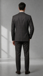 Costume Poliviscose Quadrile Cinza Chumbo