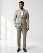 Costume Poliviscose Príncipe de Gales Bege