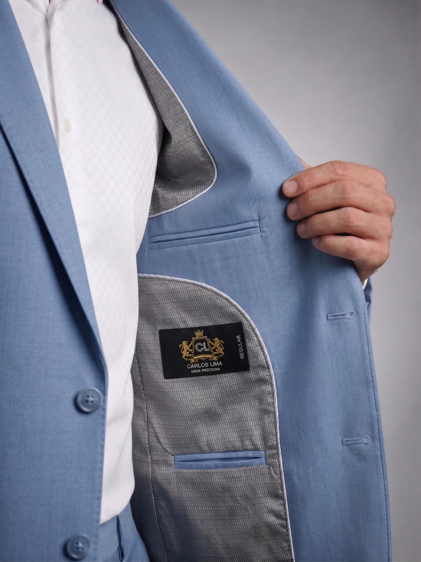 Costume Poliviscose Azul Bebê