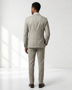 Costume Poliviscose Príncipe de Gales Bege