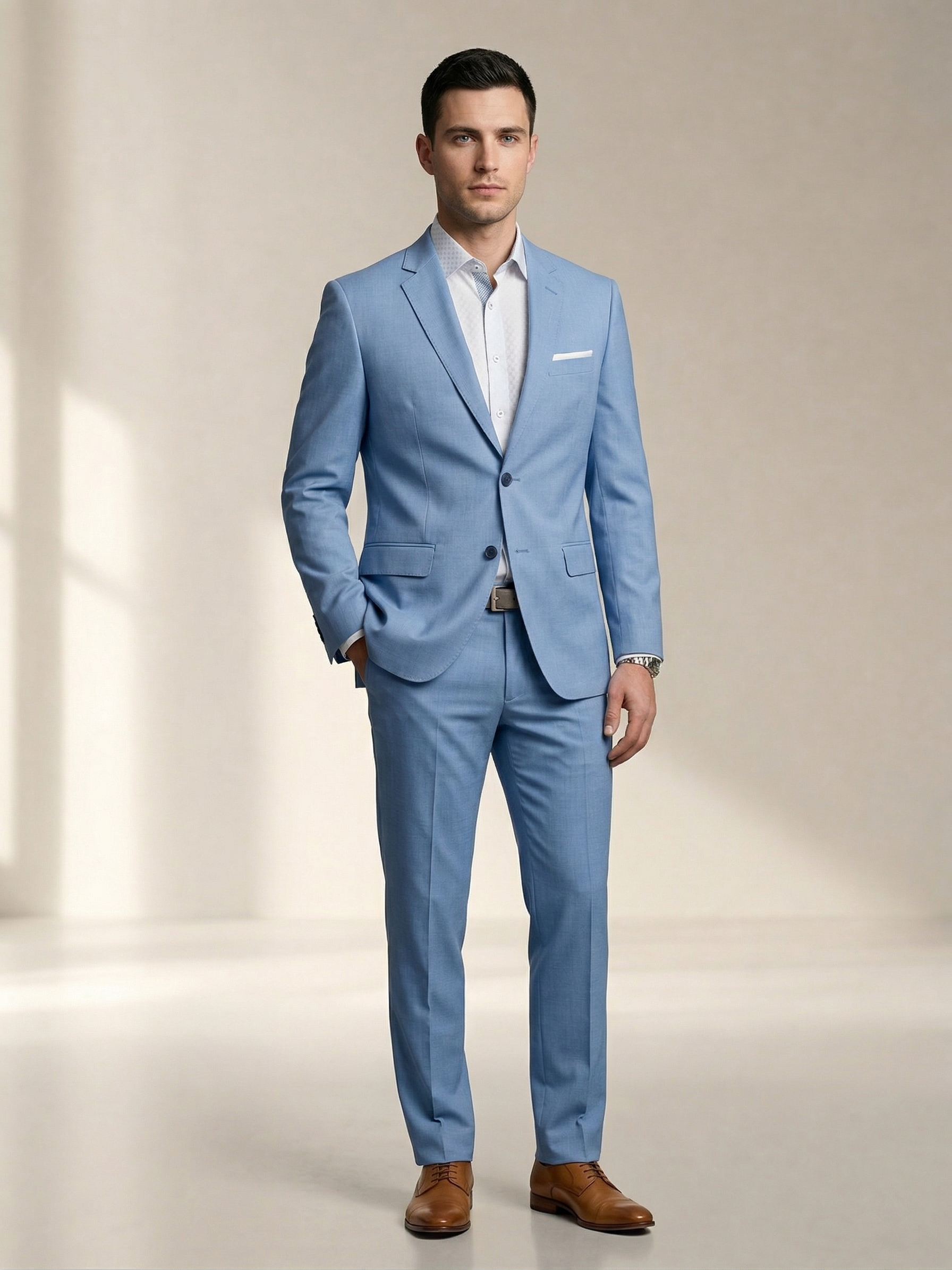 Costume Poliviscose Azul Bebê