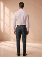 Camisa Social Masculina Rosa Bebê com Branco