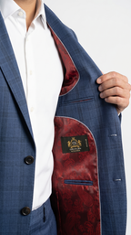 Costume Poliviscose Azul Quadrile