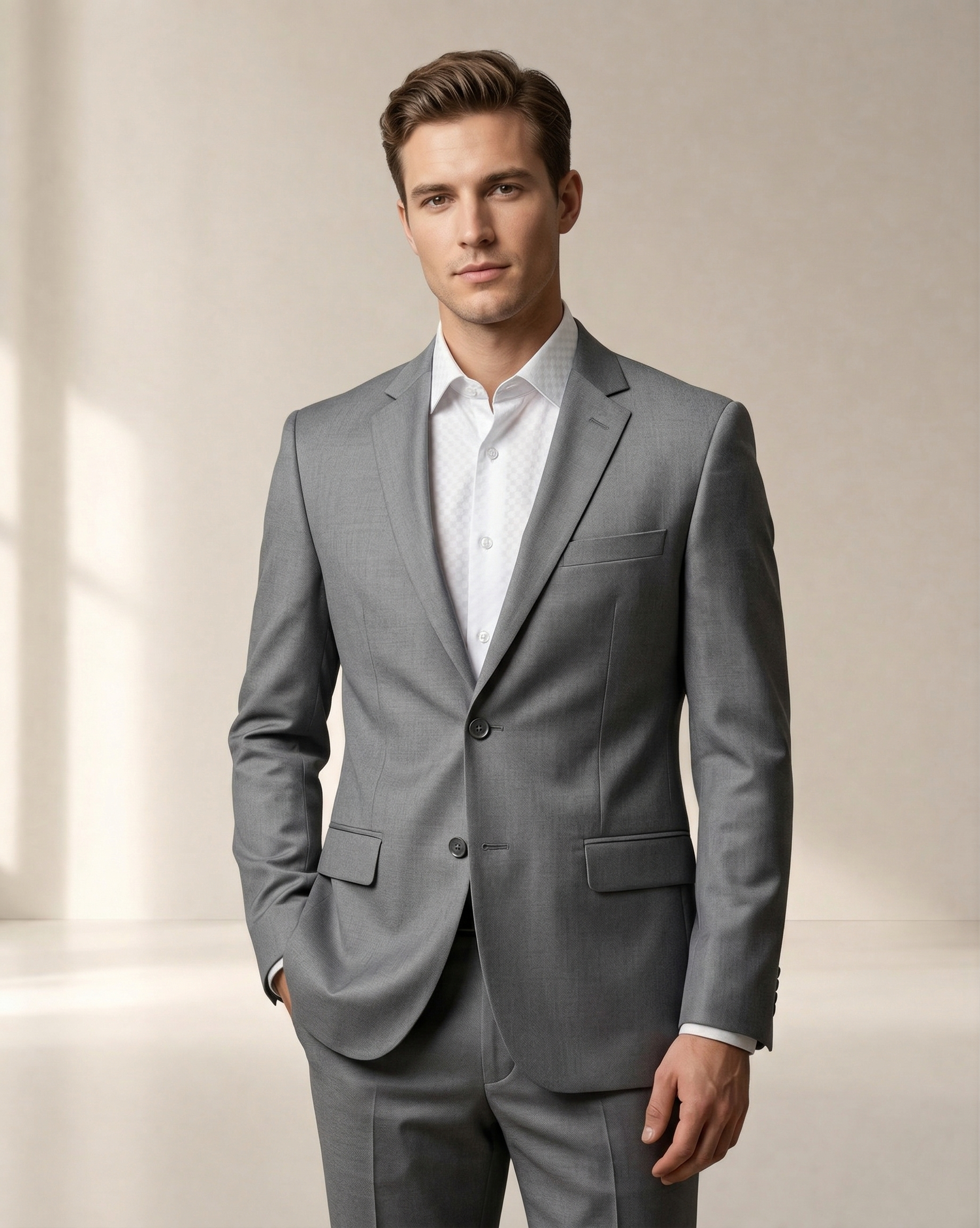 Costume Poliviscose Cinza Médio