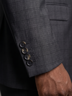Costume Poliviscose Lapela de Bico Italiano Cinza Chumbo Quadrile